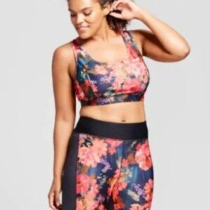 Joy Lab Black Floral Cropped Leggings